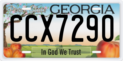 GA license plate CCX7290