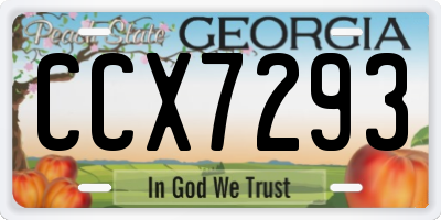 GA license plate CCX7293