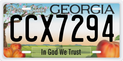 GA license plate CCX7294