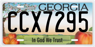 GA license plate CCX7295