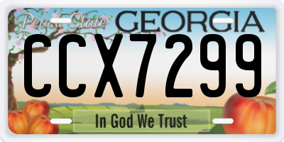 GA license plate CCX7299