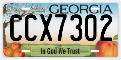 GA license plate CCX7302