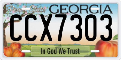 GA license plate CCX7303