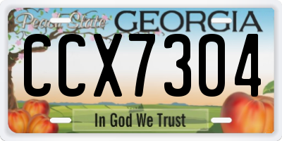 GA license plate CCX7304