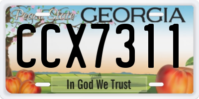 GA license plate CCX7311