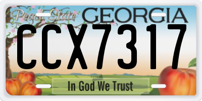GA license plate CCX7317