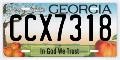 GA license plate CCX7318