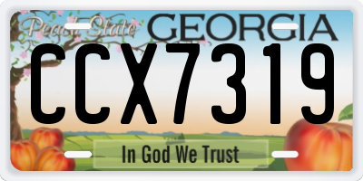 GA license plate CCX7319