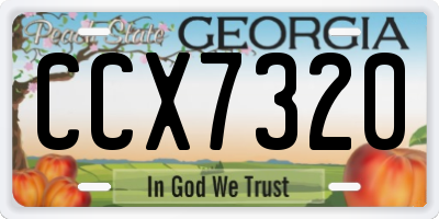 GA license plate CCX7320