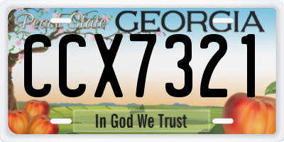 GA license plate CCX7321