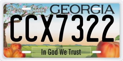 GA license plate CCX7322