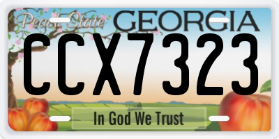 GA license plate CCX7323