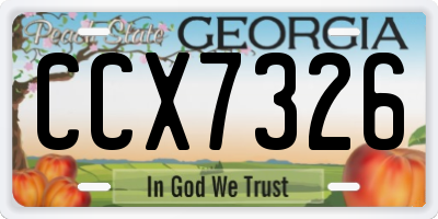 GA license plate CCX7326