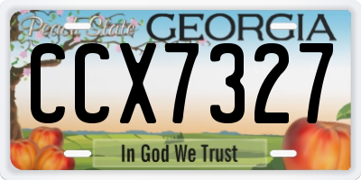 GA license plate CCX7327