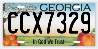 GA license plate CCX7329