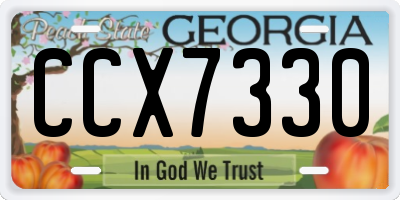 GA license plate CCX7330