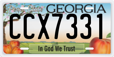 GA license plate CCX7331
