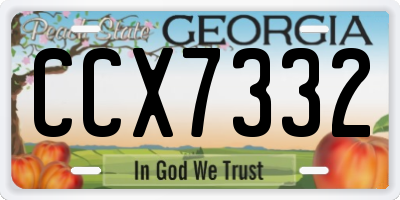 GA license plate CCX7332