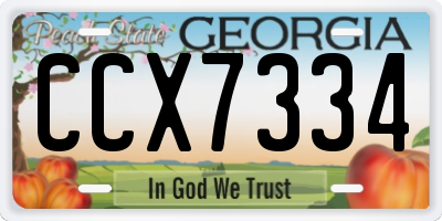 GA license plate CCX7334