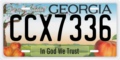 GA license plate CCX7336