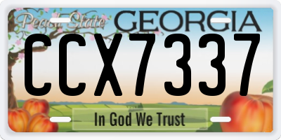 GA license plate CCX7337