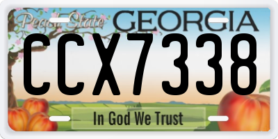 GA license plate CCX7338