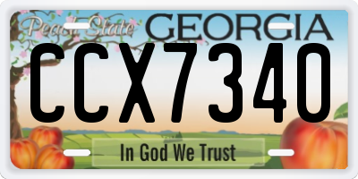 GA license plate CCX7340