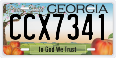 GA license plate CCX7341