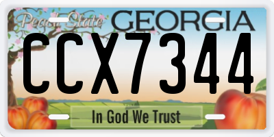 GA license plate CCX7344