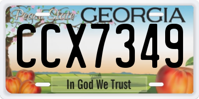 GA license plate CCX7349
