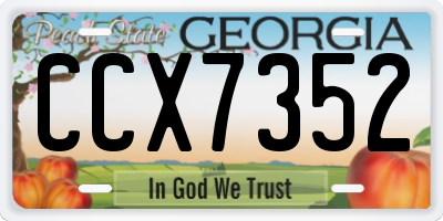 GA license plate CCX7352