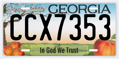 GA license plate CCX7353