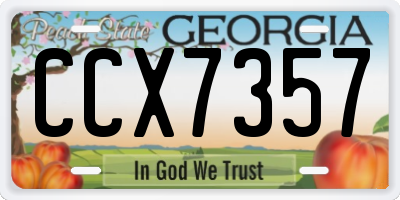 GA license plate CCX7357