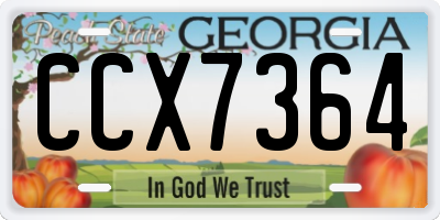 GA license plate CCX7364