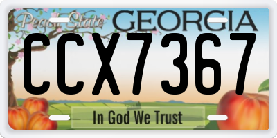 GA license plate CCX7367