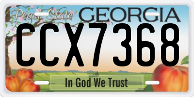 GA license plate CCX7368