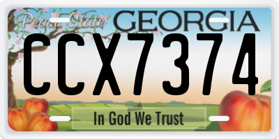 GA license plate CCX7374