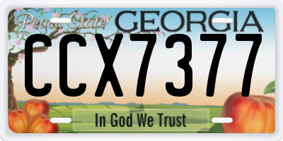 GA license plate CCX7377