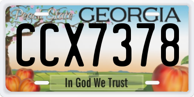 GA license plate CCX7378