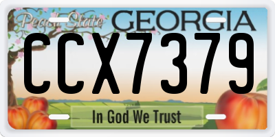 GA license plate CCX7379