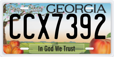 GA license plate CCX7392