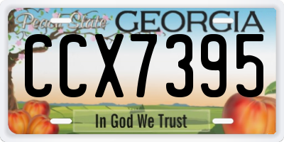 GA license plate CCX7395