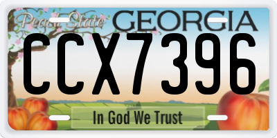GA license plate CCX7396