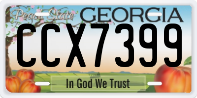 GA license plate CCX7399