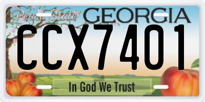 GA license plate CCX7401