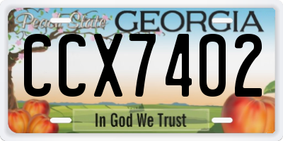 GA license plate CCX7402