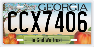 GA license plate CCX7406