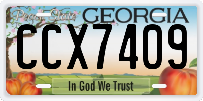 GA license plate CCX7409