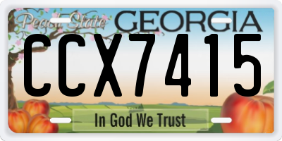 GA license plate CCX7415