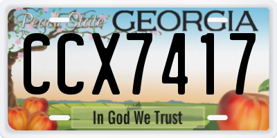 GA license plate CCX7417